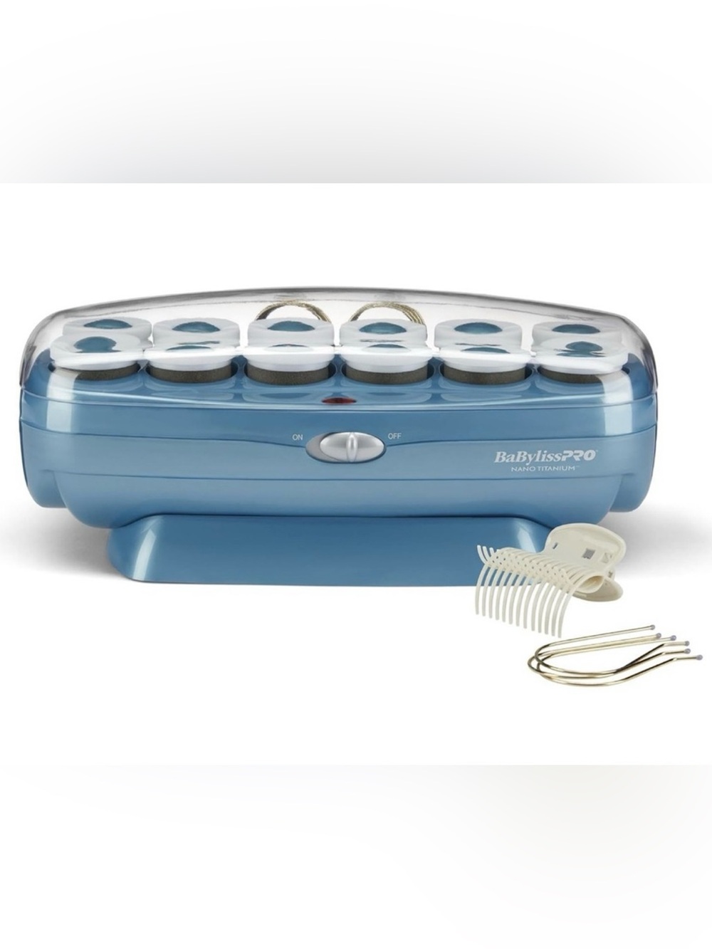 BaBylissPRO Blue Heated Hair Roller Set with Clips